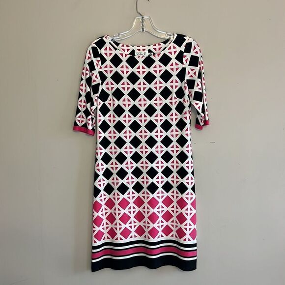 Eliza J. Black & Pink Sheath Dress - Size 2 - Picture 3 of 11